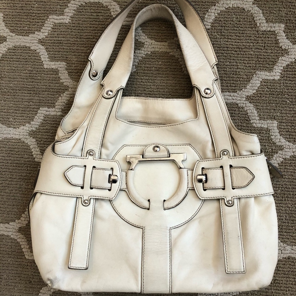 Salvadore Ferragamo cream bag